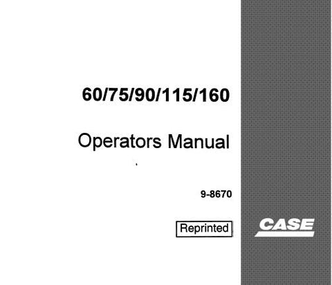 Unlock the full potential of your CASE 60, 75, 90, 115, and 160 hydraulic excavators with our comprehensive Operator's Manual. This essential guide is designed to provide you with all the necessary information to operate and maintain your machinery efficiently, ensuring optimal performance on every job site.