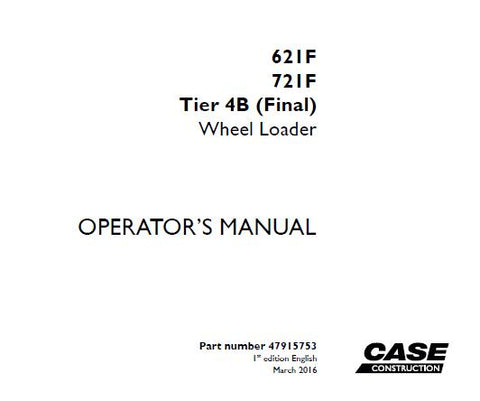 Enhance your operational efficiency with the CASE 621F / 721F Tier 4B (Final) Wheel Loader Operator’s Manual. This comprehensive PDF file is designed to provide you with essential information and guidelines to maximize the performance of your equipment.