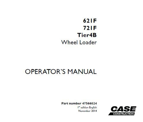 Discover the essential CASE 621F and 721F Tier 4B Wheel Loader Operator’s Manual, designed to enhance your operational efficiency and safety. This comprehensive PDF file serves as a vital resource for both new and experienced operators, providing detailed instructions and insights into the features and functionalities of your wheel loader.
