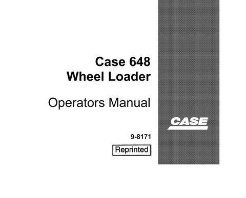 Discover the essential CASE 648 Wheel Loader Operator’s Manual, available in a convenient PDF format. This comprehensive guide is designed to enhance your operational efficiency and ensure the safe handling of your equipment. With detailed instructions and clear illustrations, you’ll have all the information you need at your fingertips.