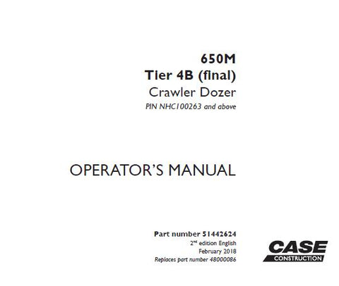 UNLOCK THE FULL POTENTIAL OF YOUR CASE 650M TIER 4B (FINAL) CRAWLER DOZER WITH OUR COMPREHENSIVE OPERATOR’S MANUAL IN PDF FORMAT.