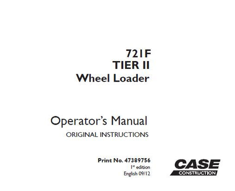 Discover the essential CASE 721F Tier 2 Wheel Loader Operator’s Manual, designed to enhance your operational efficiency and safety. This comprehensive PDF file provides detailed instructions, specifications, and maintenance guidelines tailored specifically for the CASE 721F model, ensuring you have all the information you need at your fingertips.