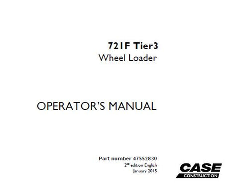 Discover the essential CASE 721F Tier 3 Wheel Loader Operator’s Manual, designed to enhance your operational efficiency and ensure optimal performance. This comprehensive PDF file serves as a vital resource for both new and experienced operators, providing detailed instructions and insights into the machine's features and functionalities.