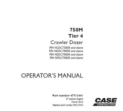 ENHANCE YOUR OPERATIONAL EFFICIENCY WITH THE CASE 750M TIER 4 CRAWLER DOZER OPERATOR’S MANUAL, AVAILABLE IN A CONVENIENT PDF FORMAT. THIS COMPREHENSIVE GUIDE PROVIDES ESSENTIAL INFORMATION ON THE DOZER'S FEATURES, MAINTENANCE PROCEDURES, AND TROUBLESHOOTING TIPS, ENSURING YOU MAXIMIZE THE PERFORMANCE AND LONGEVITY OF YOUR EQUIPMENT. 