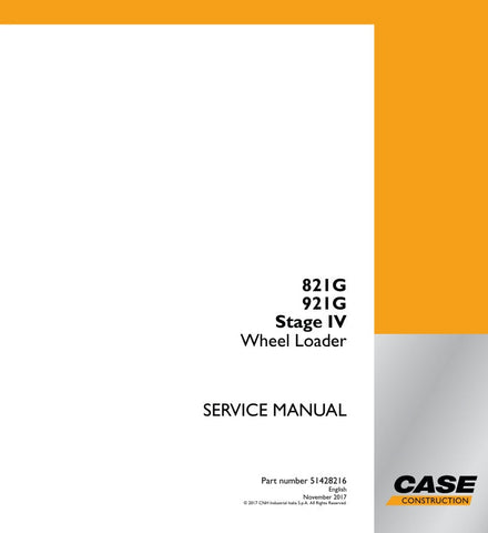 Enhance your maintenance routine with the CASE 821G, 921G Wheel Loader Service Manual (Part Number: 51428216). This comprehensive guide is designed specifically for CASE wheel loaders, providing you with detailed instructions and insights to keep your equipment running smoothly and