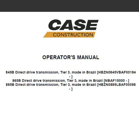 ENHANCE YOUR OPERATIONAL EFFICIENCY WITH THE CASE 845B, 865B, AND 885B MOTOR GRADERS OPERATOR’S MANUAL IN PDF FORMAT. 