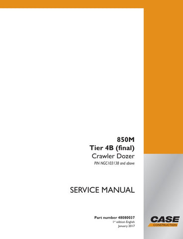 Unlock the full potential of your CASE 850M Tier 4B Crawler Dozer with the comprehensive Service Manual (48080037) in PDF format. This essential guide provides detailed insights into maintenance, troubleshooting, and repair procedures, ensuring your equipment operates at peak performance. With easy navigation and clear illustrations, you can quickly find the information you need to keep your dozer running smoothly and efficiently. Invest in this invaluable resource today and enhance the longevity and reliab
