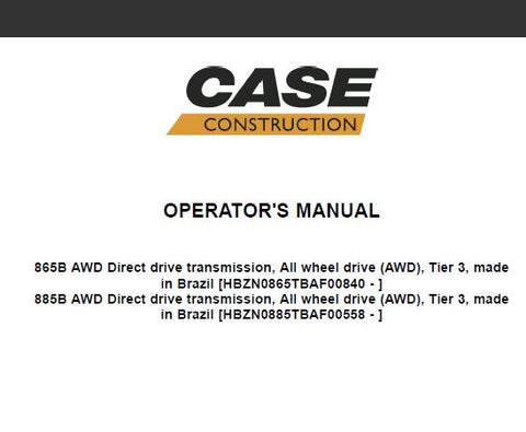 ENHANCE YOUR OPERATIONAL EFFICIENCY WITH THE CASE 865B AWD AND 885B AWD MOTOR GRADERS OPERATOR’S MANUAL, AVAILABLE IN A CONVENIENT PDF FORMAT. 