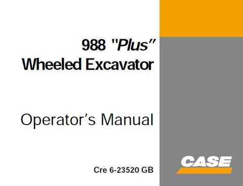 Discover the essential CASE 988 “Plus” Wheeled Excavator Operator's Manual, designed to enhance your operational efficiency and safety. This comprehensive PDF file provides detailed instructions, specifications, and maintenance guidelines tailored specifically for the CASE 988 model, ensuring you have all the information you need at your fingertips.