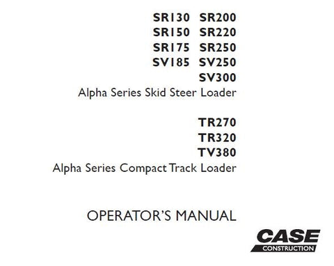 Discover the ultimate resource for your CASE Alpha Series Skid Steer Loader and Compact Track Loader with our comprehensive Operator’s Manual in PDF format. This essential guide is designed to enhance your operational efficiency, providing you with detailed instructions and insights tailored specifically for your equipment.