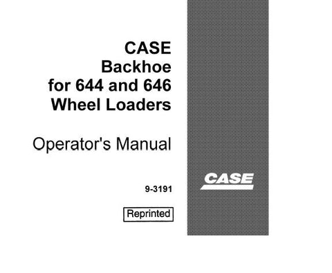 ENHANCE YOUR OPERATIONAL EFFICIENCY WITH THE CASE BACKHOE FOR 644 AND 646 WHEEL LOADERS OPERATOR’S MANUAL, AVAILABLE IN A CONVENIENT PDF FORMAT.