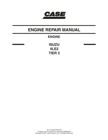 Unlock the full potential of your Isuzu 4LE2 Tier 3 engine with the comprehensive CASE Isuzu 4LE2 Tier 3 Repair Manual (Part Number: 87495896). This PDF file is an essential resource for mechanics and DIY enthusiasts alike, providing detailed instructions, diagrams, and troubleshooting tips to ensure efficient repairs and maintenance. With easy navigation and clear visuals, you can confidently tackle any issue, saving time and money while keeping your engine running smoothly. Don't miss out on this invaluab