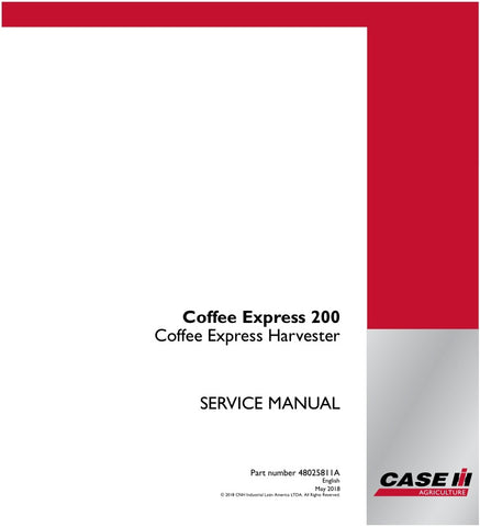 Enhance your maintenance capabilities with the CASE COFFEE EXPRESS 200 HARVESTER SERVICE MANUAL (48025811A) in PDF format. This comprehensive guide provides detailed instructions and diagrams to ensure your harvester operates at peak performance. With easy navigation and clear information, you can quickly troubleshoot issues, perform routine maintenance, and maximize the lifespan of your equipment. Invest in this essential resource to keep your harvester running smoothly and efficiently, ensuring you get 