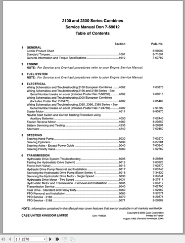 Unlock the full potential of your CASE equipment with the comprehensive 2100 and 2300 Series Service Manual (7-69612) in PDF format. This essential resource provides detailed 
