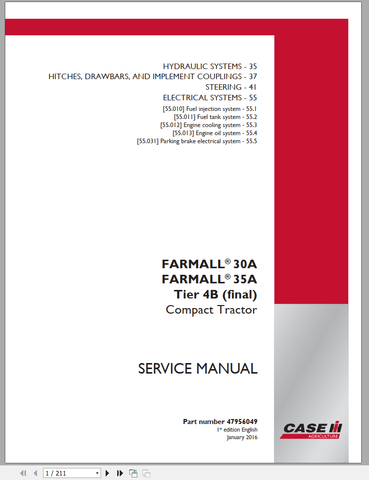 Unlock the full potential of your CASE Compact Tractor 30 and 35 with our comprehensive Tier 4B Service Manual