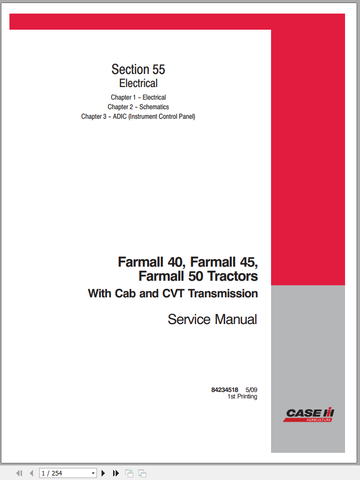 Unlock the full potential of your CASE Compact Tractor with the comprehensive Farmall 40, 45, and 50 CVT Service Manual. This PDF file is an essential resource for both novice