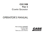Enhance your operational efficiency with the CASE CX130B Tier 3 Crawler Excavator Operators Manual. This comprehensive PDF guide is designed to provide you with essential information on the machine's features, maintenance, and safety protocols, ensuring you get the most out of your equipment.
