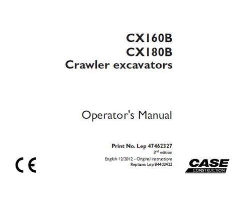 Discover the ultimate resource for your CASE CX160B and CX180B Crawler Excavators with our comprehensive Operator’s Manual in PDF format. This essential guide is designed to enhance your operational efficiency, providing detailed instructions and insights tailored specifically for these powerful machines.