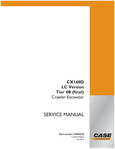 Unlock the full potential of your CASE CX160D Crawler Excavator with the comprehensive Service Manual (Part Number: 47896678). This PDF file is designed specifically for the LC version and adheres to Tier 4B (Final) standards, ensuring you have the most up-to-date information for maintenance and repairs. With detailed diagrams, troubleshooting tips, and step-by-step instructions, this manual is an essential resource for operators and technicians alike, helping you maximize efficiency and minimize downtime. 