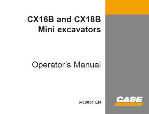 Discover the essential CASE CX16B and CX18B Mini Excavator Operator’s Manual, designed to enhance your operational efficiency and safety. This comprehensive PDF file provides detailed instructions, maintenance tips, and troubleshooting guidance tailored specifically for these powerful machines.
