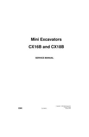 Unlock the full potential of your CASE CX16B and CX18B Mini Excavators with our comprehensive Service Manual (9-88670) in PDF format. This essential guide provides detailed instructions, diagrams, and troubleshooting tips to ensure optimal performance and maintenance of your equipment. Whether you're a seasoned professional or a DIY enthusiast, this manual is your go-to resource for keeping your excavators running smoothly and efficiently. Don't miss out on the opportunity to enhance your machinery's longev