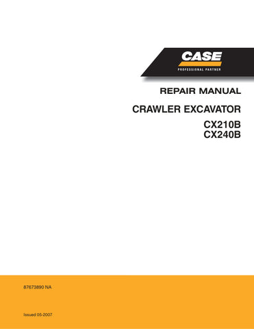 Unlock the full potential of your CASE CX210B and CX240B Crawler Excavators with the comprehensive Repair Manual (Part Number: 87673890) in PDF format. This essential guide provides detailed schematics, troubleshooting tips, and step-by-step repair instructions, ensuring you can maintain and repair your machinery with confidence. Whether you're a seasoned technician or a DIY enthusiast, this manual is designed to save you time and money by empowering you to tackle repairs efficiently. Don't let equipment do