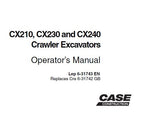 Discover the essential CASE Crawler Operator's Manual, designed specifically for models CX210LC, CX210LR, CX210NLC, CX230, CX240LC, CX240NLC, and CX240LR. This comprehensive PDF file serves as your go-to resource for operating and maintaining your equipment efficiently, ensuring optimal performance and longevity.