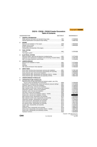 Unlock the full potential of your CASE CX210, CX230, and CX240 Crawler Excavators with the comprehensive Service Manual (9-93541) in PDF format. This essential guide provides detailed maintenance procedures, troubleshooting tips, and technical specifications to ensure your equipment operates at peak performance. With easy navigation and clear illustrations, this manual is designed for both seasoned professionals and newcomers alike, making it an invaluable resource for efficient repairs and upkeep. Invest 