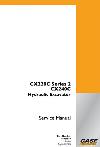 Enhance your maintenance capabilities with the CASE CX220C and CX240C Series 2 Service Manual (48024959) in PDF format. This comprehensive guide provides detailed instructions, diagrams, and troubleshooting tips to ensure your machinery operates at peak performance. Perfect for technicians and operators alike, this manual is an essential resource for efficient repairs and upkeep, saving you time and money while maximizing the lifespan of your equipment. Download your copy today and keep your CASE machinery 