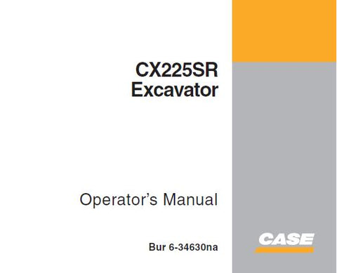 UNLOCK THE FULL POTENTIAL OF YOUR CASE CX225SR EXCAVATOR WITH OUR COMPREHENSIVE OPERATORS MANUAL IN PDF FORMAT.