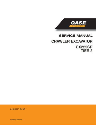 Unlock the full potential of your CASE CX225SR Crawler Excavator with the comprehensive Service Manual (84184367A) in PDF format. This essential guide provides detailed insights into maintenance, troubleshooting, and repair procedures, ensuring your equipment operates at peak performance. With easy navigation and clear illustrations, you can quickly find the information you need to keep your excavator running smoothly and efficiently. Invest in this invaluable resource today and enhance the longevity and 