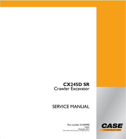 Unlock the full potential of your CASE CX245D SR Crawler Excavator with the comprehensive Service Manual (51429490) in PDF format. This essential guide provides detailed insights into maintenance, troubleshooting, and repair procedures, ensuring your equipment operates at peak performance. With easy navigation and clear illustrations, you can quickly find the information you need to keep your excavator running smoothly and efficiently. Invest in this invaluable resource today and enhance the longevity and r