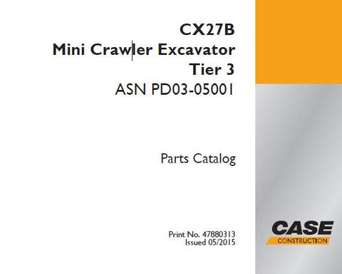 Discover the ultimate resource for maintaining your CASE CX27B Mini Crawler Excavator with our comprehensive Parts Catalog Manual. This PDF file is meticulously designed to provide you with detailed diagrams and part numbers, ensuring you have everything you need for efficient repairs and maintenance.
