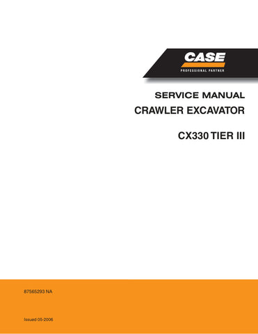 Unlock the full potential of your CASE CX330 Crawler Excavator with the comprehensive Service Manual (Part Number: 87565293) in PDF format. This essential guide provides detailed insights into maintenance, troubleshooting, and repair procedures, ensuring your equipment operates at peak performance. With easy navigation and clear illustrations, you can quickly find the information you need to keep your excavator running smoothly and efficiently. Invest in this invaluable resource today and enhance the longev