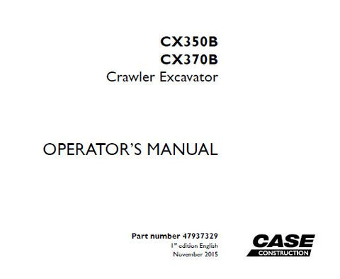 Discover the essential CASE CX350B and CX370B Crawler Excavator Operator’s Manual, available in a convenient PDF format. This comprehensive guide is designed to enhance your operational efficiency and ensure the longevity of your equipment. With detailed instructions and specifications, you’ll have all the information you need at your fingertips.