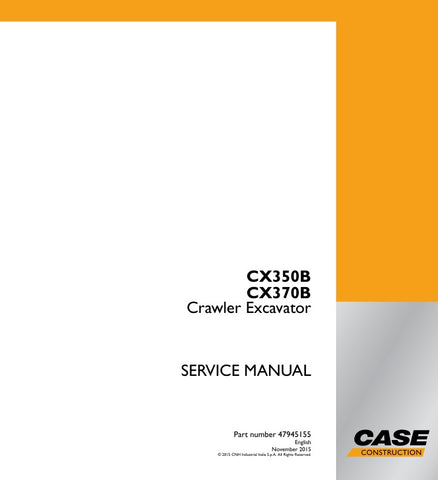 Enhance your maintenance capabilities with the CASE CX350B and CX370B Crawler Excavator Service Manual (PDF File - 47945155). This comprehensive guide provides detailed instructions, diagrams, and troubleshooting tips to ensure your excavator operates at peak performance. Perfect for technicians and DIY enthusiasts alike, this manual is an essential resource for efficient repairs and upkeep, helping you save time and reduce downtime on the job. Invest in your equipment's longevity and reliability today!