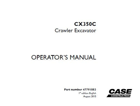 Discover the essential CASE CX350C Crawler Excavator Operator’s Manual, designed to enhance your operational efficiency and safety. This comprehensive PDF file provides detailed instructions, specifications, and maintenance guidelines tailored specifically for the CX350C model, ensuring you get the most out of your equipment.