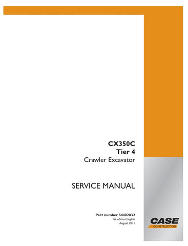 Unlock the full potential of your CASE CX350C Tier 4 Crawler Excavator with the comprehensive Service Manual (Part Number: 84402832) in PDF format. This essential guide provides detailed instructions, diagrams, and troubleshooting tips to ensure optimal performance and maintenance of your equipment. Whether you're a seasoned operator or a new owner, this manual is your go-to resource for keeping your excavator running smoothly and efficiently, ultimately saving you time and money on repairs. Don't miss out 