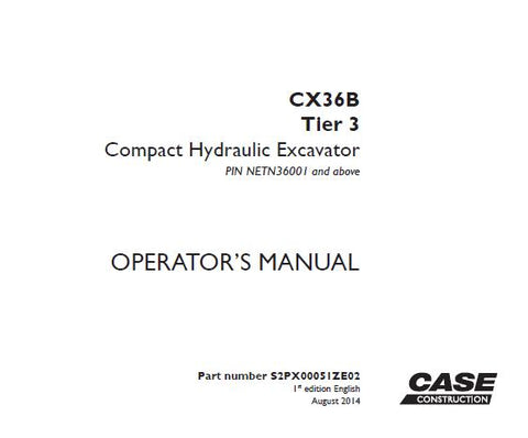 Discover the essential CASE CX36B Tier 3 Compact Hydraulic Excavator Operator’s Manual, designed to enhance your operational efficiency and safety. This comprehensive PDF guide provides detailed instructions, specifications, and maintenance tips tailored specifically for the CX36B model, ensuring you get the most out of your equipment.