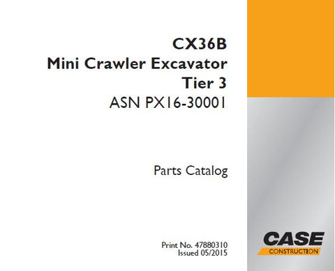 Discover the ultimate resource for maintaining your CASE CX36B Tier 3 Mini Crawler Excavator with our comprehensive Parts Catalog Manual. This PDF file is meticulously designed to provide you with detailed diagrams and part numbers, ensuring you have everything you need for efficient repairs and maintenance.