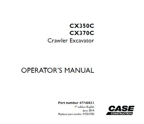 Enhance your operational efficiency with the CASE CX350C and CX370C Crawler Excavator Operator’s Manual. This comprehensive PDF guide is designed to provide you with essential information on the features, functions, and maintenance of your excavator, ensuring you get the most out of your equipment.