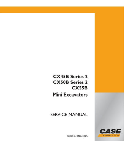 Discover the ultimate resource for maintaining your CASE CX45B, CX50B Series 2, and CX55B Mini Excavators with the comprehensive service manual (Part Number: 84520340A). This essential guide is designed to provide you with detailed instructions, diagrams, and troubleshooting tips to keep your machinery running smoothly and efficiently.