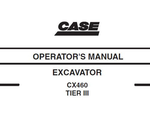 Discover the essential CASE CX460 Tier 3 Excavator Operator’s Manual, a comprehensive guide designed to enhance your operational efficiency and safety. This PDF file provides detailed instructions, specifications, and maintenance tips tailored specifically for the CASE CX460 model, ensuring you have all the information you need at your fingertips.