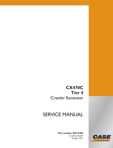 Unlock the full potential of your CASE CX470C (Tier 4) Crawler Excavator with the comprehensive Service Manual (Part Number: 84512399) in PDF format. This essential guide provides detailed insights into maintenance, troubleshooting, and repair procedures, ensuring your equipment operates at peak performance. With easy navigation and clear illustrations, you can quickly find the information you need to keep your excavator running smoothly and efficiently. Invest in this invaluable resource today and enhance 