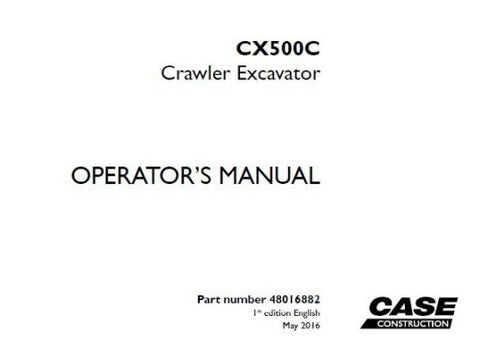  Unlock the full potential of your CASE CX500C Crawler Excavator with our comprehensive Operator’s Manual in PDF format. This essential guide is designed to provide you with all the information you need to operate your machine safely and efficiently, ensuring optimal performance on every job site.