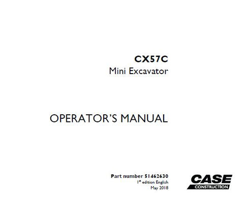 Discover the essential CASE CX57C Mini Excavator Operator’s Manual, designed to enhance your operational efficiency and safety. This comprehensive PDF guide provides detailed instructions, ensuring you maximize the performance of your mini excavator while minimizing downtime.
