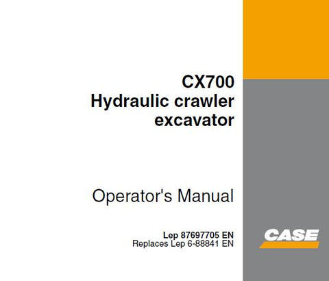 Unlock the full potential of your CASE CX700 Hydraulic Crawler Excavator with our comprehensive Operator’s Manual. This essential guide is designed to provide you with all the information you need to operate your machine safely and efficiently, ensuring optimal performance on every job site.