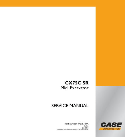 Ensure your CASE CX75C SR Midi Excavator operates at peak performance with the comprehensive Service Manual (Part Number: 47575329A). This essential guide provides detailed instructions, diagrams, and troubleshooting tips to help you maintain and repair your equipment efficiently.