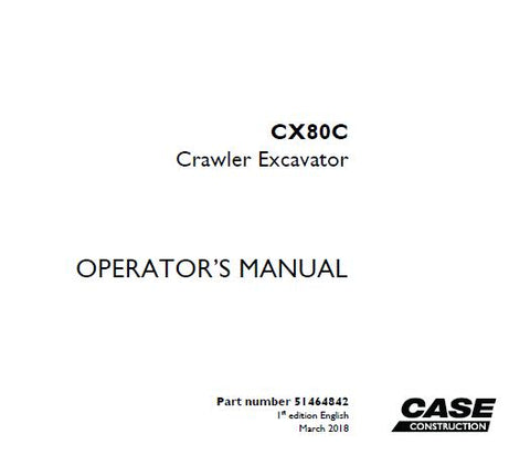 Discover the essential CASE CX80C Crawler Excavator Operator’s Manual, designed to enhance your operational efficiency and safety. This comprehensive PDF guide provides detailed instructions, specifications, and maintenance tips tailored specifically for the CX80C model, ensuring you get the most out of your equipment.