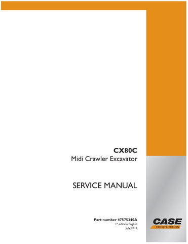 Enhance your maintenance and repair capabilities with the CASE CX80C MIDI CRAWLER EXCAVATOR SERVICE MANUAL (47575340A) in PDF format. This comprehensive guide provides detailed instructions, diagrams, and troubleshooting tips specifically designed for the CX80C model, ensuring you have all the information needed to keep your excavator running smoothly. With easy navigation and instant access, this digital manual is an essential resource for both professionals and DIY enthusiasts looking to optimize performa